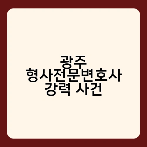 광주 형사전문변호사 강력 사건 1