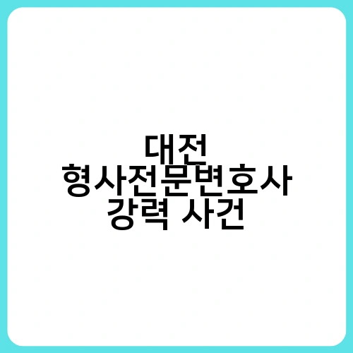 대전 형사전문변호사 강력 사건 2