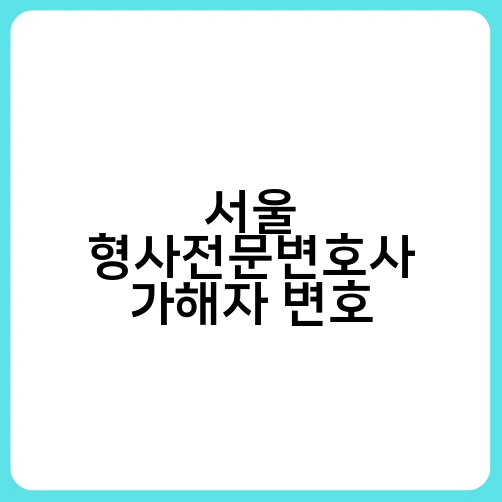 서울 형사전문변호사 가해자 변호