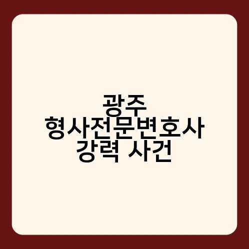 광주 형사전문변호사 강력 사건 2
