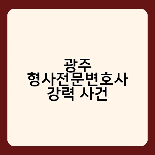 광주 형사전문변호사 강력 사건