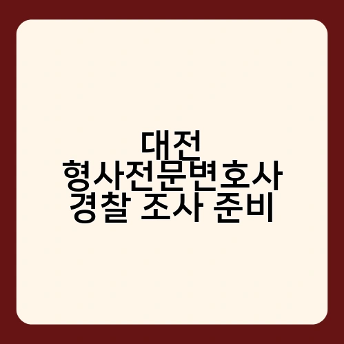 대전 형사전문변호사 경찰 조사 준비 1