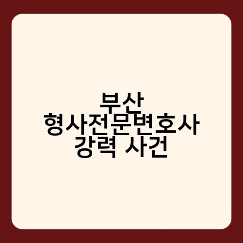 부산 형사전문변호사 강력 사건 1