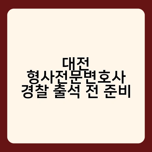 대전 형사전문변호사 경찰 출석 전 준비 1