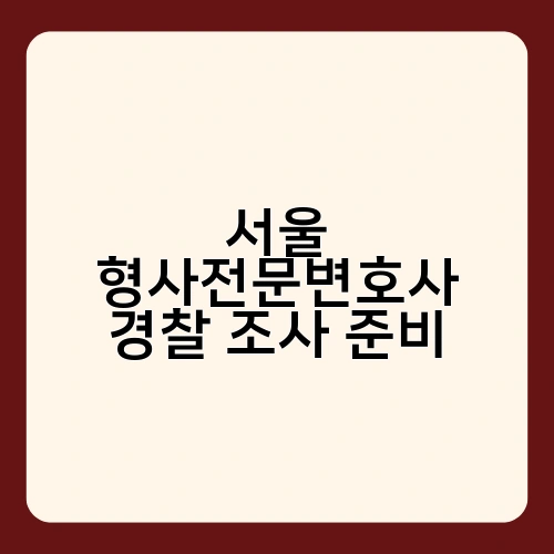 서울 형사전문변호사 경찰 조사 준비 1