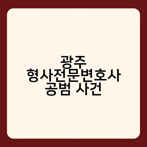 광주 형사전문변호사 공범 사건