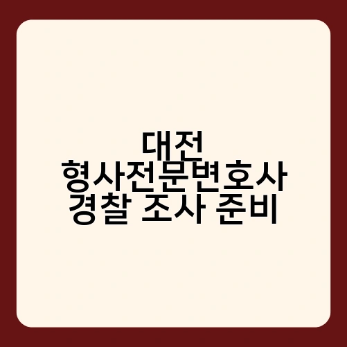 대전 형사전문변호사 경찰 조사 준비 4
