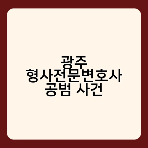 광주 형사전문변호사 공범 사건 2