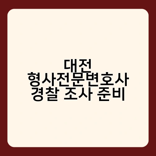 대전 형사전문변호사 경찰 조사 준비 3