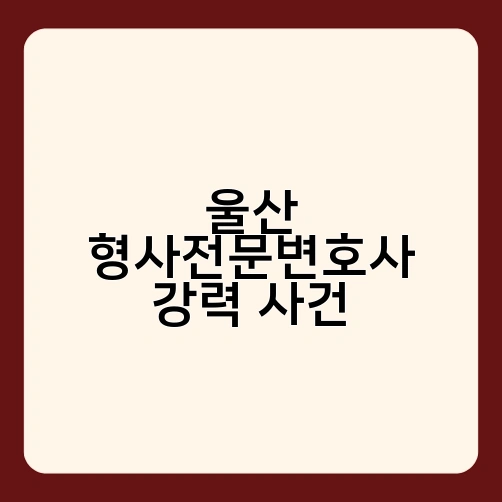 울산 형사전문변호사 강력 사건 1