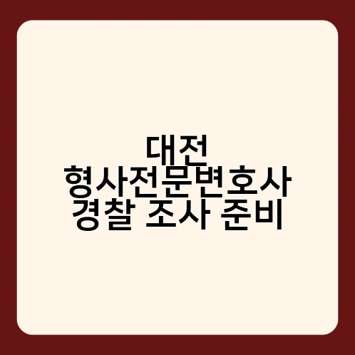 대전 형사전문변호사 경찰 조사 준비