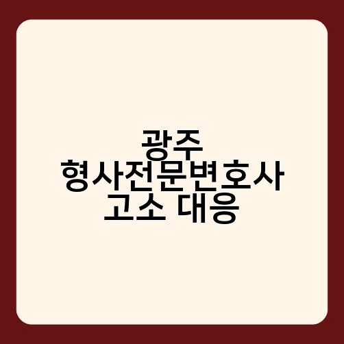 광주 형사전문변호사 고소 대응