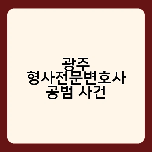 광주 형사전문변호사 공범 사건 1