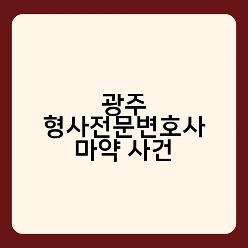 광주 형사전문변호사 마약 사건 3