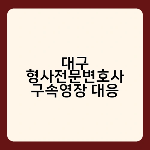 대구 형사전문변호사 구속영장 대응 3