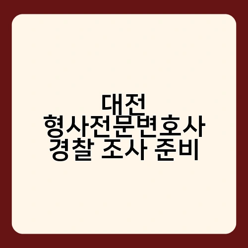 대전 형사전문변호사 경찰 조사 준비 2