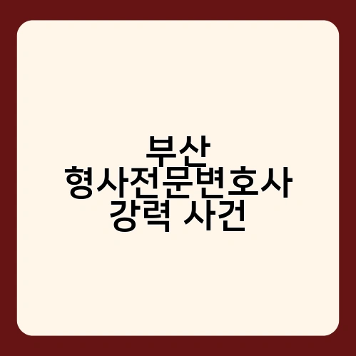 부산 형사전문변호사 강력 사건 2