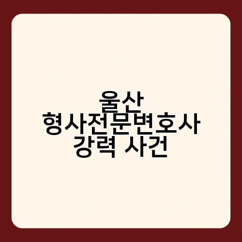 울산 형사전문변호사 강력 사건 3