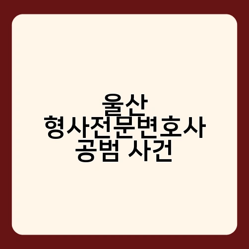 울산 형사전문변호사 공범 사건 1