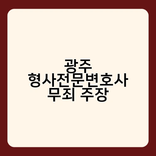 광주 형사전문변호사 무죄 주장 2