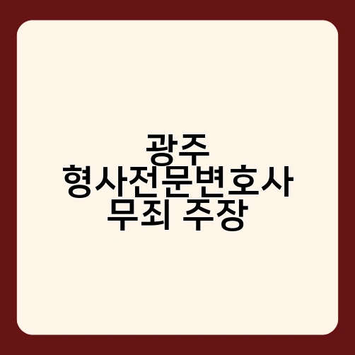 광주 형사전문변호사 무죄 주장