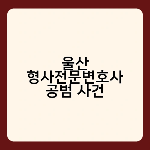 울산 형사전문변호사 공범 사건